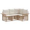 vidaXL Set vanjskih sofa 4 kom. Prirodna i krema bijela Poliester