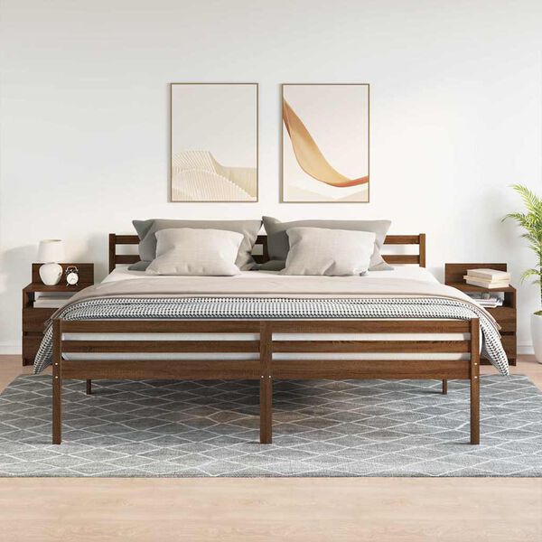 vidaXL Noćni ormarići 2 kom s 2 ladice smeđi hrast 40x33x60 cm