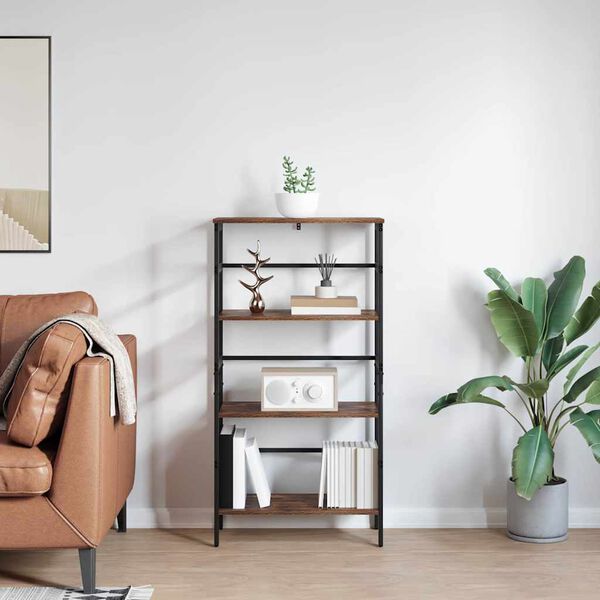 vidaXL Polica Dimljeni hrast 60 x 29,5 x 115 cm Konstruirano drvo