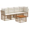 vidaXL Set vanjskih sofa 5 kom. Prirodna i krema bijela Poliester