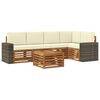 vidaXL Set vanjskih sofa 6 kom. Prirodna i krem Poliester