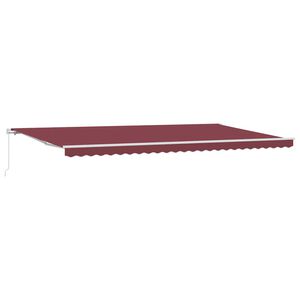 vidaXL Tenda na ručno uvlačenje bordo 600 x 300 cm