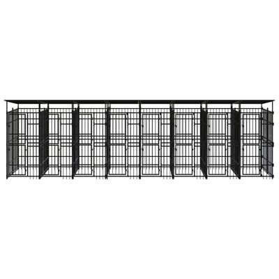 vidaXL Vanjski kavez za pse s krovom čelični 14,75 m²