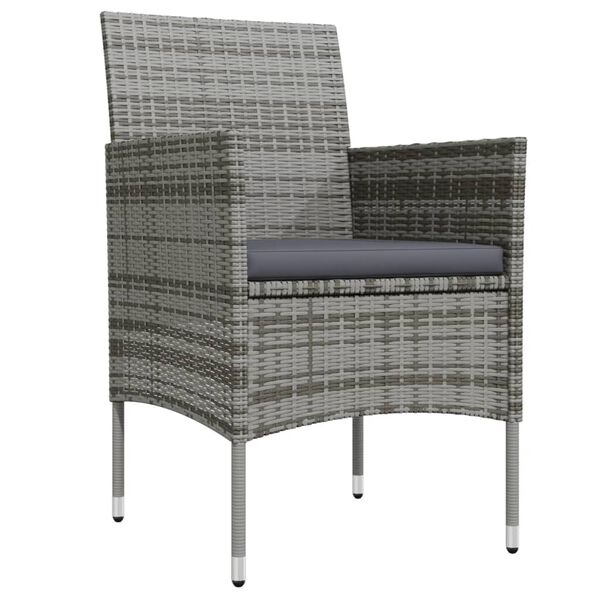 vidaXL 7-dijelni vrtni blagovaonski set s jastucima sivo-crni