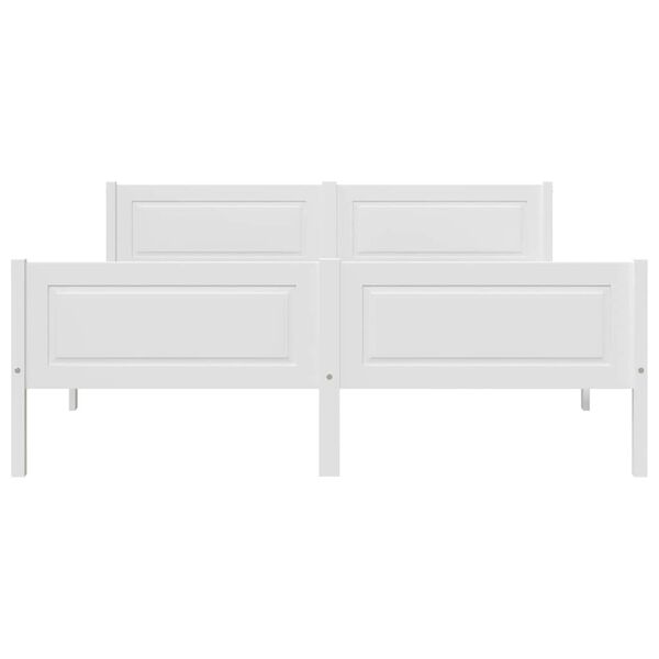 vidaXL Okvir za krevet od masivne borovine bijeli 160 x 200 cm