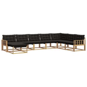 vidaXL Set vanjskih sofa 8 kom. Bijela i crna Čvrsto drvo akacije