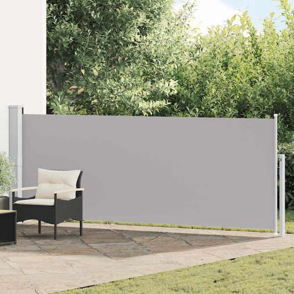 vidaXL Uvlačiva bočna tenda za terasu 140 x 500 cm siva