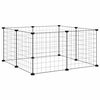 vidaXL Kavez za kućne ljubimce s 8 panela, crni, 70 x 70 x 35 cm, čelik