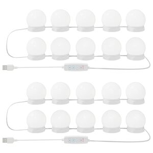 vidaXL Ogledalne svjetiljke 2 pcs Bijelo 4.5 x 4.5 x 4.8 cm Plastika