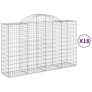 vidaXL Lučne gabionske ko&scaron;are 18kom 200x50x120/140cm pocinčano željezo