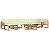 vidaXL Set vanjskih sofa 22 pcs Prirodna i krem Čvrsto drvo akacije