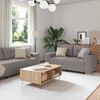 vidaXL Sofa 3 pcs Sivo-smeđa 221 x 80 x 80 cm Platnasta tkanina