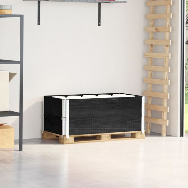 vidaXL Okviri za palete 2 kom crni 100 x 50 cm od masivne borovine