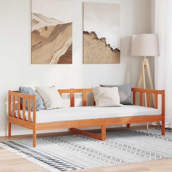 vidaXL Krevetna konstrukcija s uzglavljem Vosak smeđa 90 x 190 cm