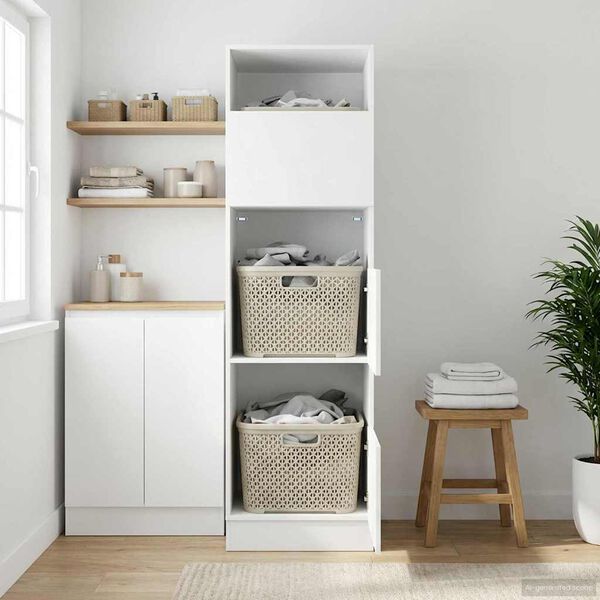 vidaXL Ormar za pranje rublja s pohranom Crni hrast 50 x 68 x 162 cm