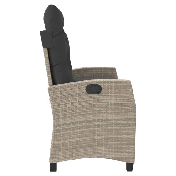 vidaXL Vrtni naslonjač s jastucima svjetlosivi od poliratana