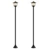 vidaXL Set uličnih lampi with LED Bulb 2 kom. Crna 16 x 16 x 156 cm