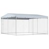 vidaXL Vanjski kavez za pse s krovom 382x382x225 cm