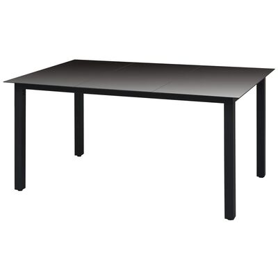 vidaXL Vrtni stol crni 150 x 90 x 74 cm aluminijum i staklo