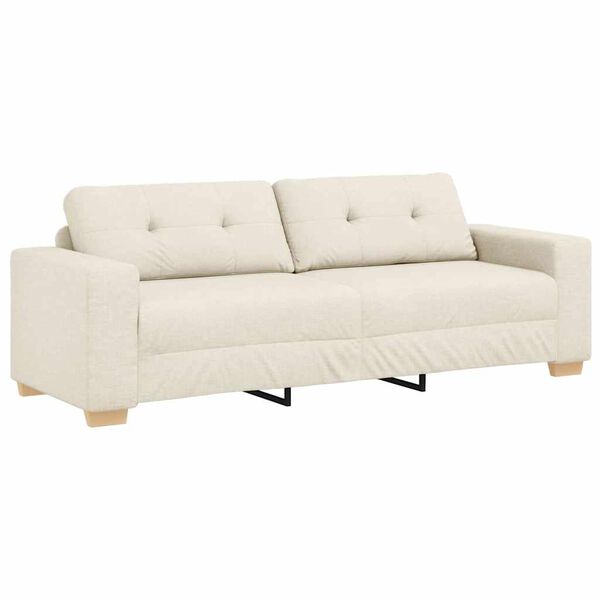 vidaXL Sofa Bež 221 x 78 x 80 cm Platnasta tkanina