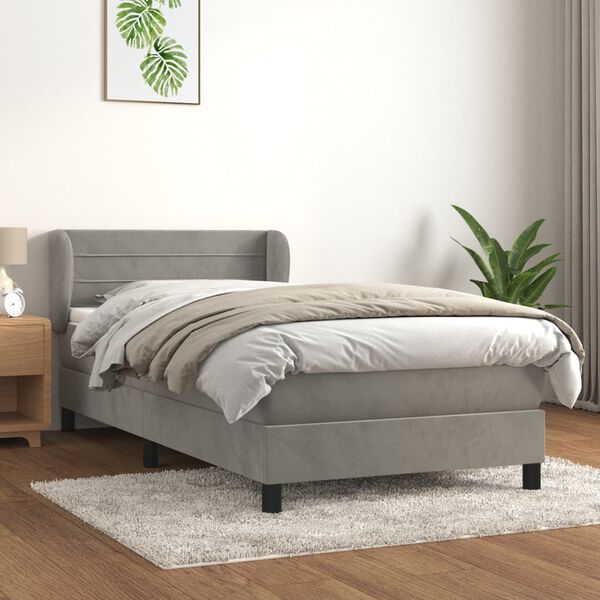 vidaXL Box spring krevet s madracem tamnosivi 90x200 cm bar&scaron;unasti