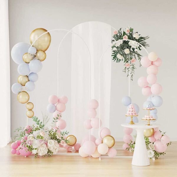 vidaXL Vjenčani luk 3 pcs Bijelo Čelik