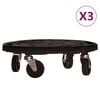 vidaXL Kolica za biljke s kotačima 3 kom promjer 40 cm crna 275 kg