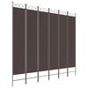 vidaXL Sobna pregrada s 6 panela smeđa 240x220 cm od tkanine