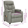 vidaXL Električna masažna fotelja od tkanine svjetlosiva