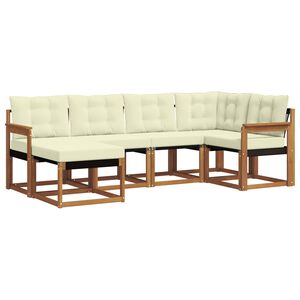 vidaXL Set vanjskih sofa s jastukom 6 pcs Prirodna i krem