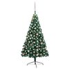 vidaXL Umjetna osvijetljena polovica božićnog drvca zelena 150 cm