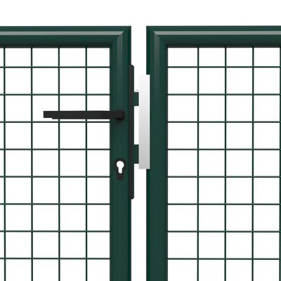 vidaXL Vrtna vrata čelična 500 x 150 cm zelena