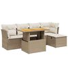 vidaXL 6-dijelni set vrtnih sofa s jastucima bež od poliratana