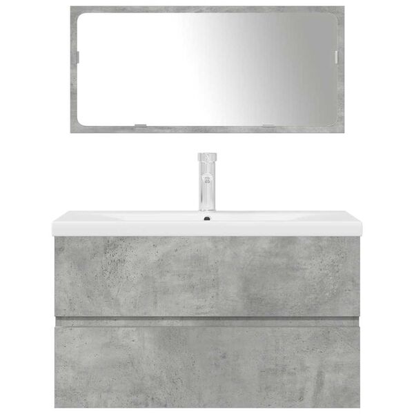 vidaXL 3-dijelni set kupaonskog namještaja siva boja betona drveni