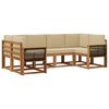 vidaXL Set vanjskih sofa 6 pcs Prirodna i bež Čvrsto drvo akacije