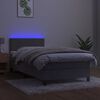 vidaXL Krevet box spring s madracem LED svjetlosivi 90x190 cm bar&scaron;un