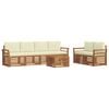 vidaXL Set vanjskih sofa 7 kom. Prirodna i krem Čvrsto drvo akacije