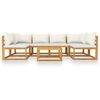 vidaXL 7-dijelna vrtna garnitura od bagremovog drva s jastucima krem