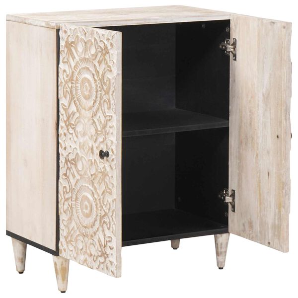 vidaXL Sideboard za Pohranu Bijelo 60 x 33,5 x 75 cm Čvrsto drvo manga