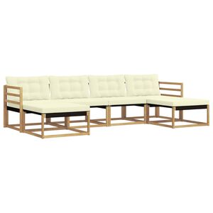 vidaXL Set vanjskih sofa s jastukom 6 pcs Bijela i krem