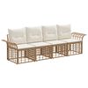 vidaXL Set vanjskih sofa 4 kom. Prirodna i krema bijela Poliester