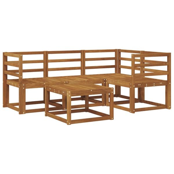vidaXL Set vanjskih sofa 5 pcs Prirodna Čvrsto drvo akacije
