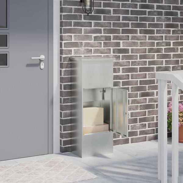 vidaXL Sandučić za pakete Crna 44.5 x 29 x 110.5 cm Pocinčani čelik