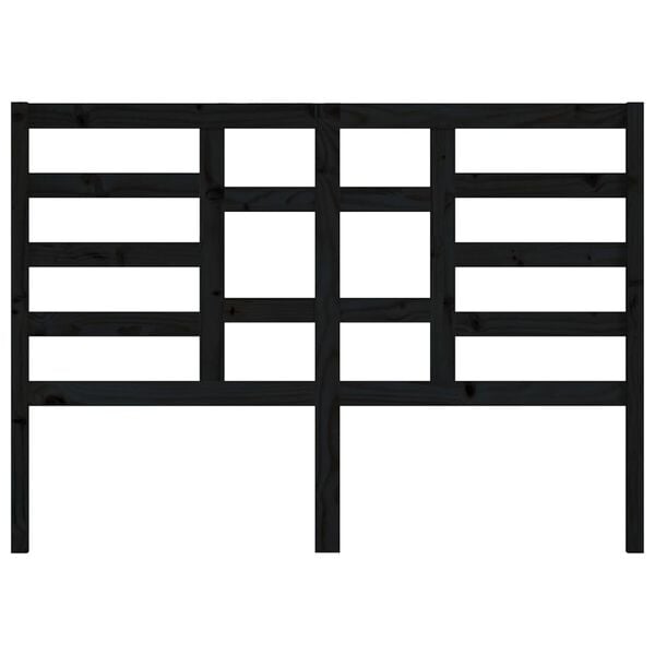 vidaXL Uzglavlje za krevet crno 156 x 4 x 104 cm od masivne borovine