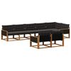 vidaXL Set vanjskih sofa s jastukom 8 pcs Prirodna i crna
