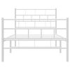 vidaXL Metalni okvir kreveta uzglavlje i podnožje bijeli 100x200 cm