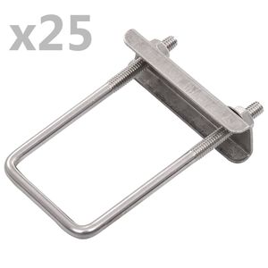 vidaXL U-spojnik za stupove ograde 60 x 40 mm 25 setova