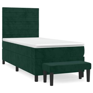 vidaXL Box spring krevet s madracem tamnozeleni 80 x 200 cm bar&scaron;unasti