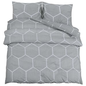 vidaXL Set navlaka za poplun sivo-bijeli 225x220 cm pamuk
