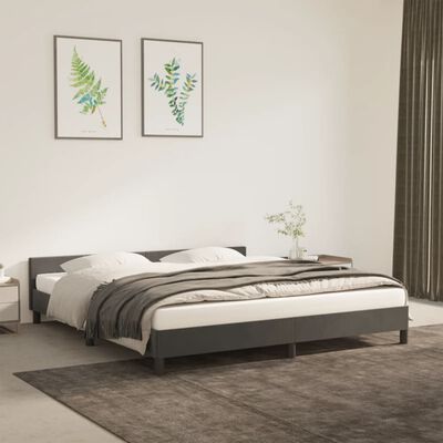 vidaXL Okvir za krevet s uzglavljem tamnosivi 180x200 cm baršunasti